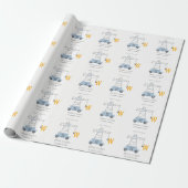 Cute Construction Crane Boy's Urban Baby shower Cadeaupapier (Uitgerold)