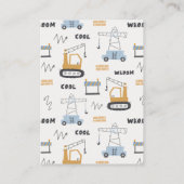 Cute Construction Crane Diaper Raffle Baby shower Informatiekaartje (Achterkant)