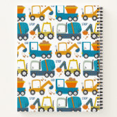Cute Construction Diggers Personalized Notitieboek (Achterkant)