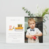 Cute Construction Fork Lift Photo Any Age Birthday Bedankkaart (Staand voorkant)