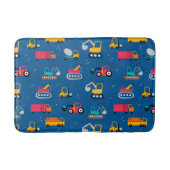 Cute Construction Movers Pattern Badmat (Voorkant)