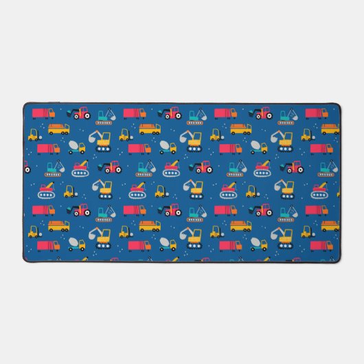 Cute Construction Movers Pattern Bureaumat (Voorkant)