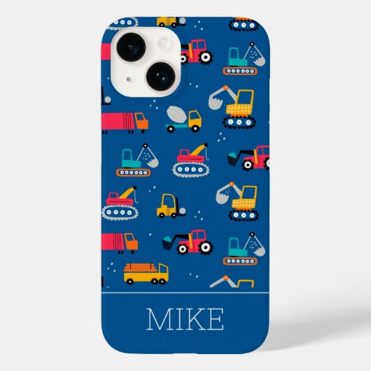 Cute Construction Movers Pattern Case-Mate iPhone Case (Achterkant)