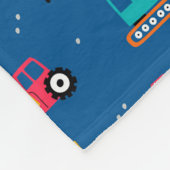 Cute Construction Movers Pattern Fleece Deken (Hoek)