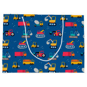 Cute Construction Movers Pattern Groot Cadeauzakje (Achterkant)