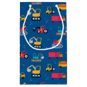 Cute Construction Movers Pattern Klein Cadeauzakje (Achterkant)