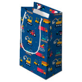 Cute Construction Movers Pattern Klein Cadeauzakje (Achterkant Gekanteld)