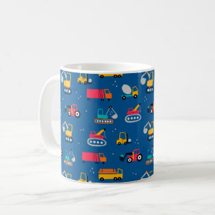 Cute Construction Movers Pattern Koffiemok