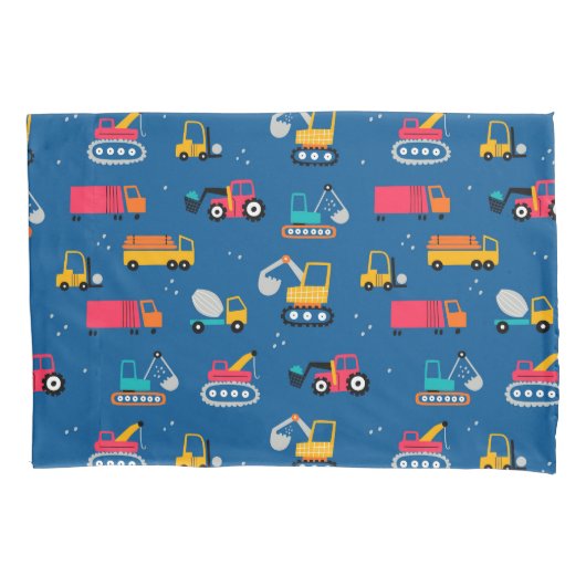 Cute Construction Movers Pattern Kussensloop (Voorkant)