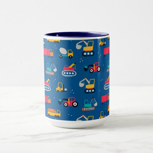 Cute Construction Movers Pattern Mok (Midden)