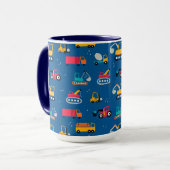 Cute Construction Movers Pattern Mok (Voorkant links)