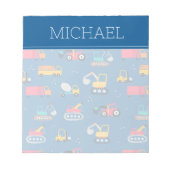 Cute Construction Movers Pattern Notitieblok (Voorkant)