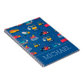 Cute Construction Movers Pattern Notitieboek (Rechterzijde)
