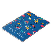 Cute Construction Movers Pattern Notitieboek (Linkerzijde)