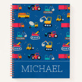 Cute Construction Movers Pattern Notitieboek (Voorkant)