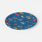Cute Construction Movers Pattern Papieren Bordje (Gekanteld)