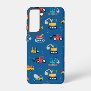 Cute Construction Movers Pattern Samsung Galaxy Hoesje