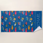 Cute Construction Movers Pattern Strandlaken (Voorkant)