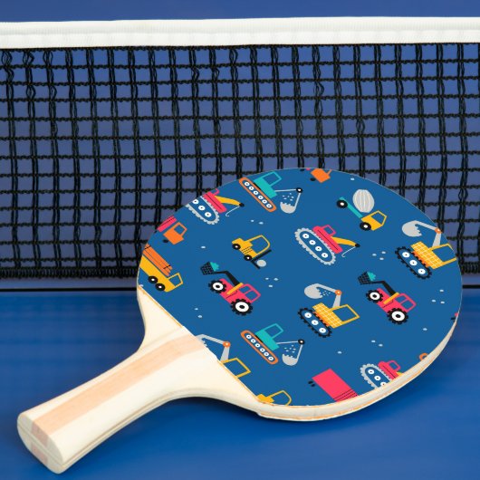 Cute Construction Movers Pattern Tafeltennisbatje (Insitu)