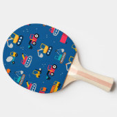 Cute Construction Movers Pattern Tafeltennisbatje (Zijkant)