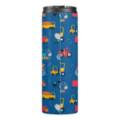 Cute Construction Movers Pattern Thermosbeker (Achterkant)