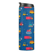 Cute Construction Movers Pattern Thermosbeker (Geroteerd rechts)