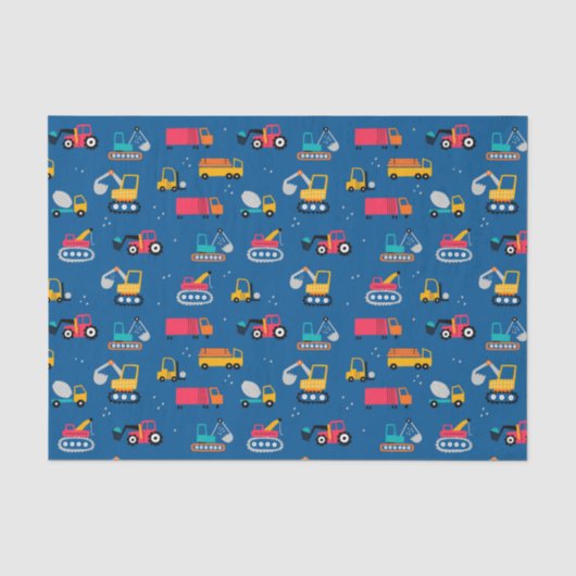 Cute Construction Movers Pattern Tissuepapier (Voorkant)