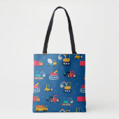Cute Construction Movers Pattern Tote Bag (Voorkant)