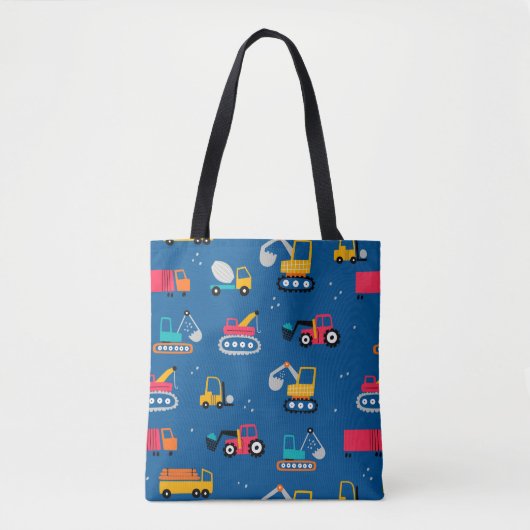 Cute Construction Movers Pattern Tote Bag (Voorkant)
