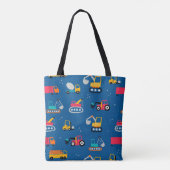 Cute Construction Movers Pattern Tote Bag (Achterkant)