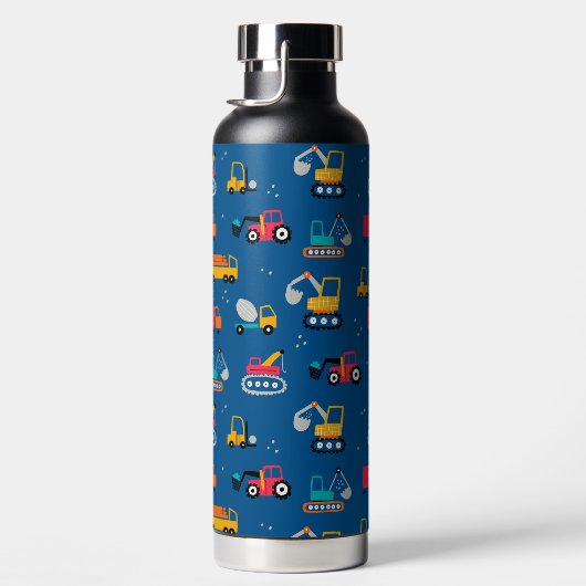 Cute Construction Movers Pattern Waterfles (Rechts)