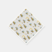 Cute Construction Pattern Kids Birthday Napkins Servet (Hoek)