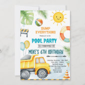 Cute construction pool theme invitation kaart (Voorkant)