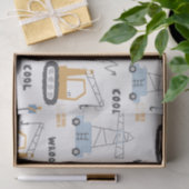 Cute Construction Site Bricks Crane Digger Kinder Tissuepapier (Geschenk)