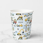 Cute Construction Themed Birthday Party Papieren Bekers (Achterkant)