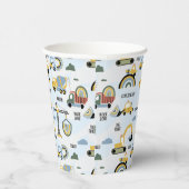 Cute Construction Themed Birthday Party Papieren Bekers (Rechts)