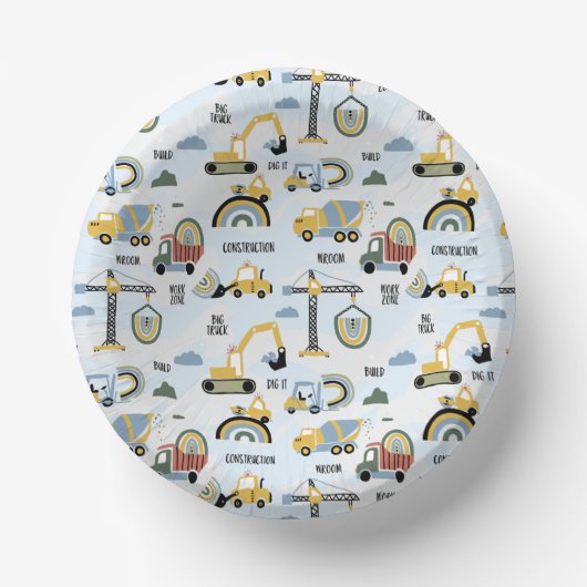 Cute Construction Themed Birthday Party Papieren Kommen (Voorkant)