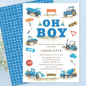 Cute Construction Truck Baby shower Kaart