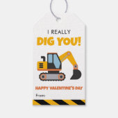 Cute Construction Truck - Kids Classroom Valentine Cadeaulabel (Voorkant)