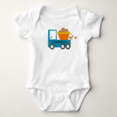 Cute Construction Truck Name Baby Boy Romper (Voorkant)