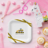 Cute Construction Trucks Party Favors Tableware Papieren Bordje (Feest)