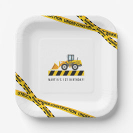 Cute Construction Trucks Party Favors Tableware Papieren Bordje