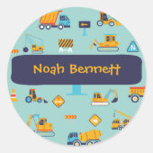 Cute Construction Vehicle Stickers for Boys (Voorkant)