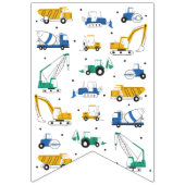 Cute Construction Verjaardagsbanner Vlaggetjes (Eerste vlag)
