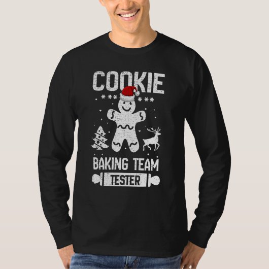 Cute Cookie Baking Team Tester Gingerbread Christm T-shirt (Voorkant)