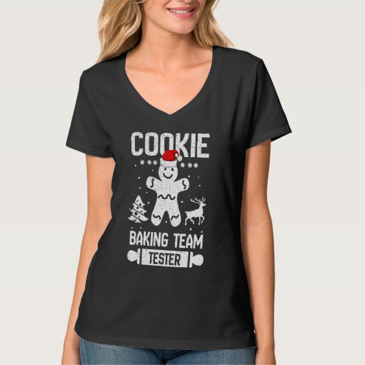 Cute Cookie Baking Team Tester Gingerbrood Christm T-shirt (Voorkant)