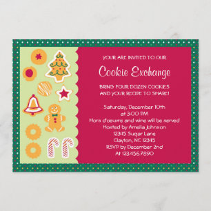 Cute Cookie Exchange-uitnodiging Kaart