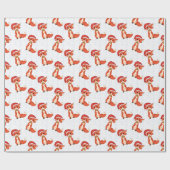 Cute Cookie Fox die een kersthat draagt Cadeaupapier (Vlak)