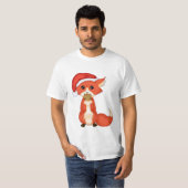 Cute Cookie Fox die een kersthat draagt T-shirt (Voorkant volledig)