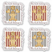 Cute Cookie Gingerbrood Man Bookplaat Sticker (Voorkant)